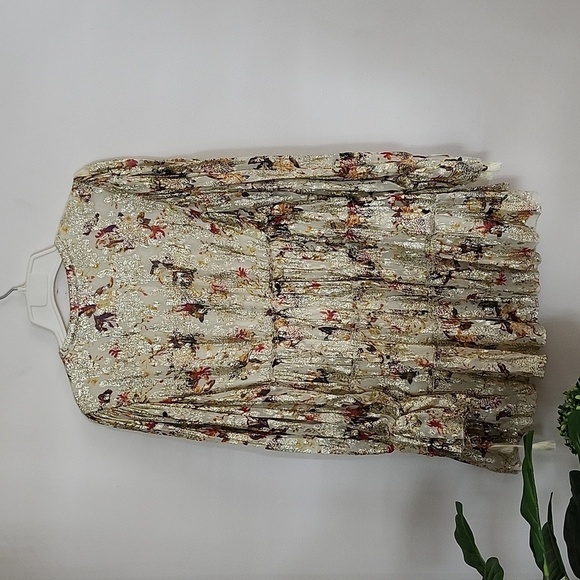 Rococo Sand Cara Mini Dress metallic gold floral free people womens Size large - Picture 11 of 15